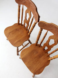 vintage splat-back dining chairs pair