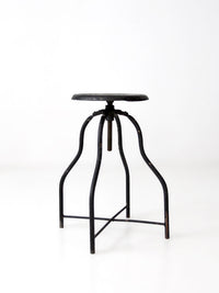 antique industrial adjustable metal stool
