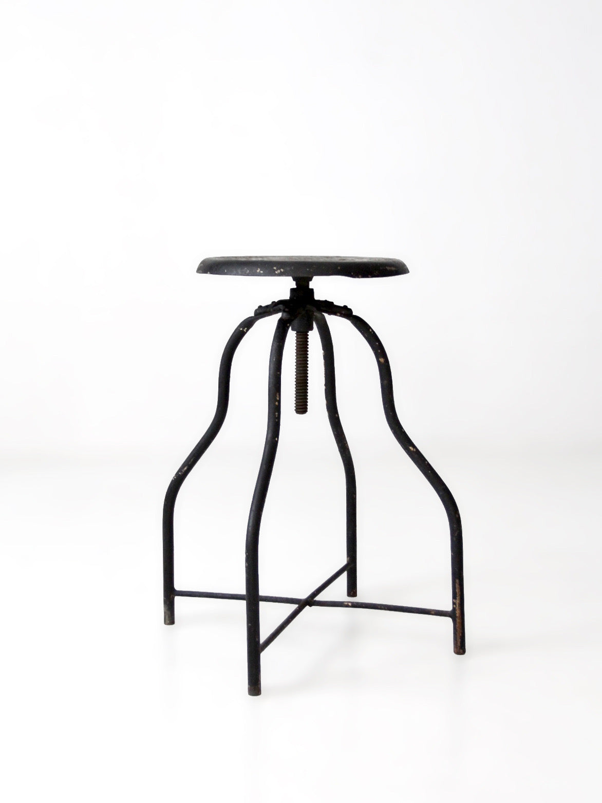 antique industrial adjustable metal stool