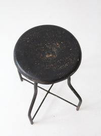 antique industrial adjustable metal stool