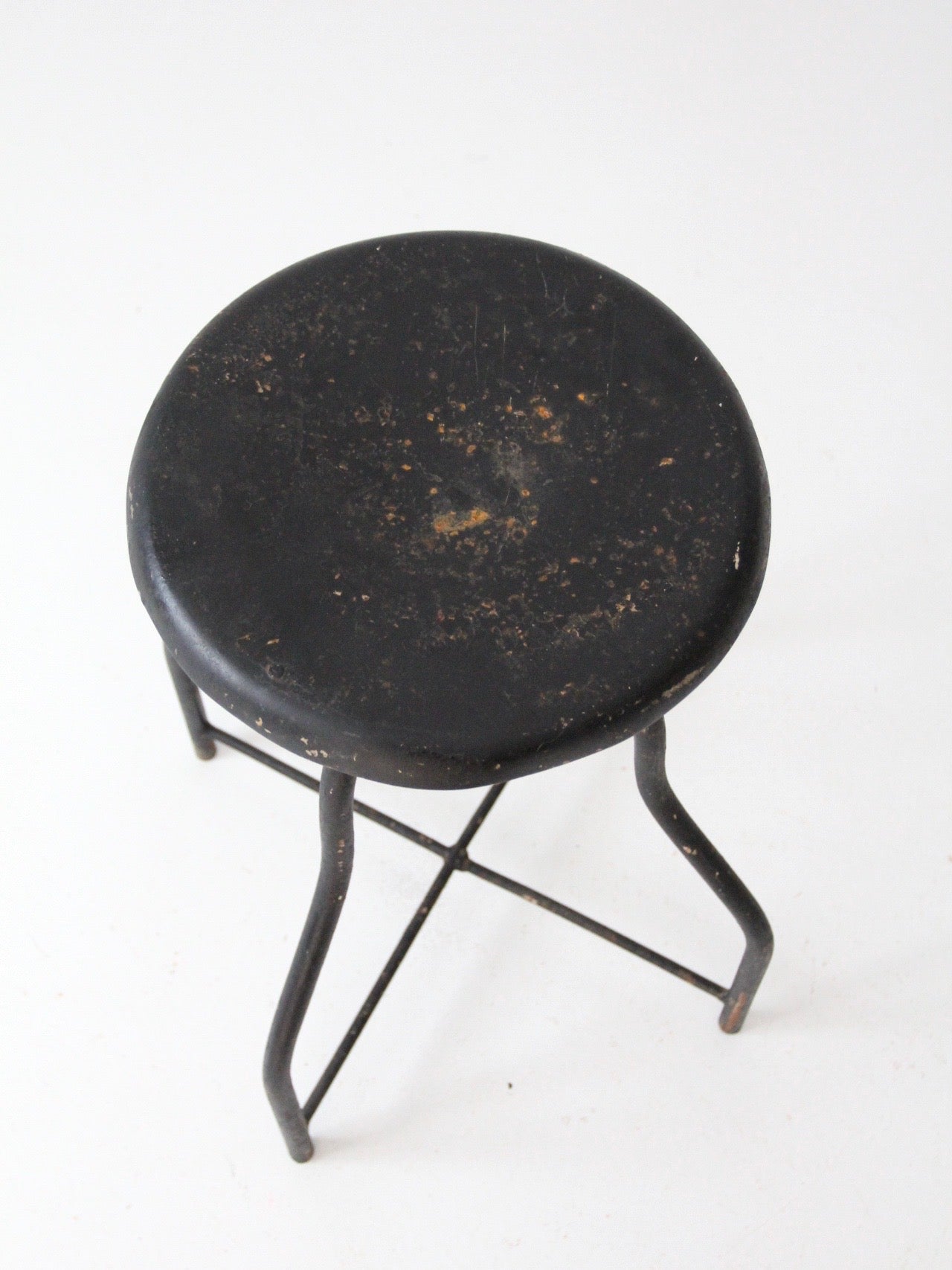 antique industrial adjustable metal stool