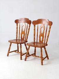 vintage splat-back dining chairs pair