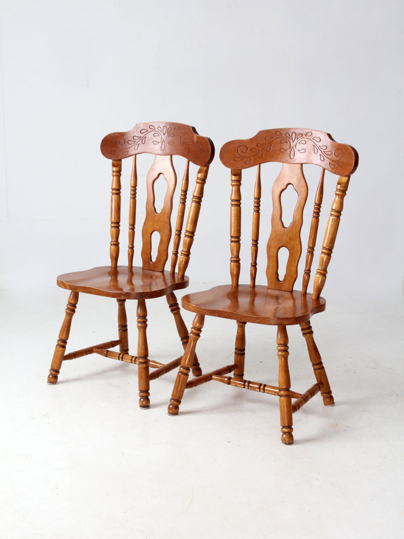 vintage splat-back dining chairs pair