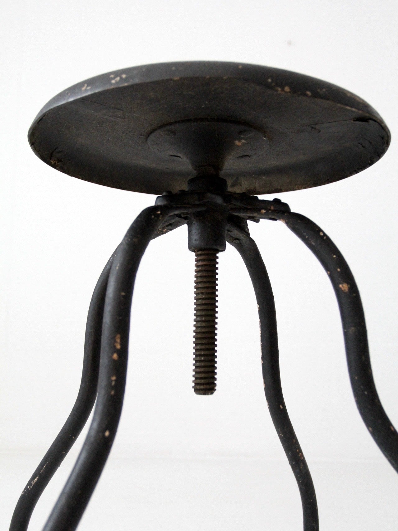 antique industrial adjustable metal stool