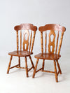 vintage splat-back dining chairs pair