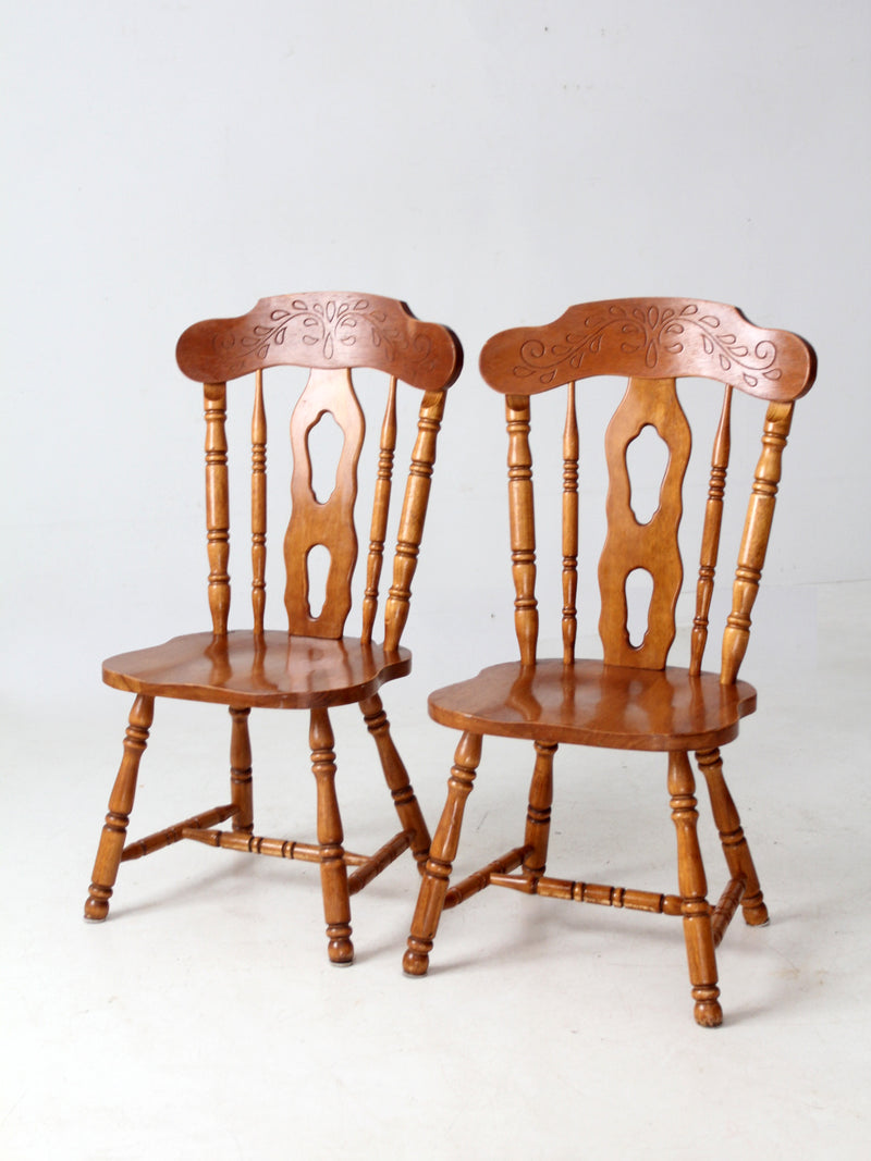 vintage splat-back dining chairs pair