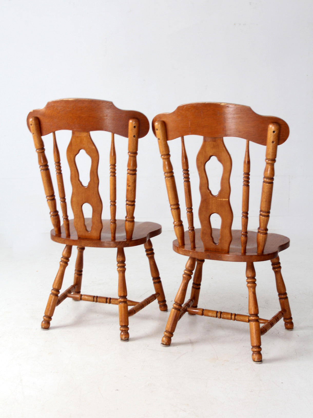 vintage splat-back dining chairs pair