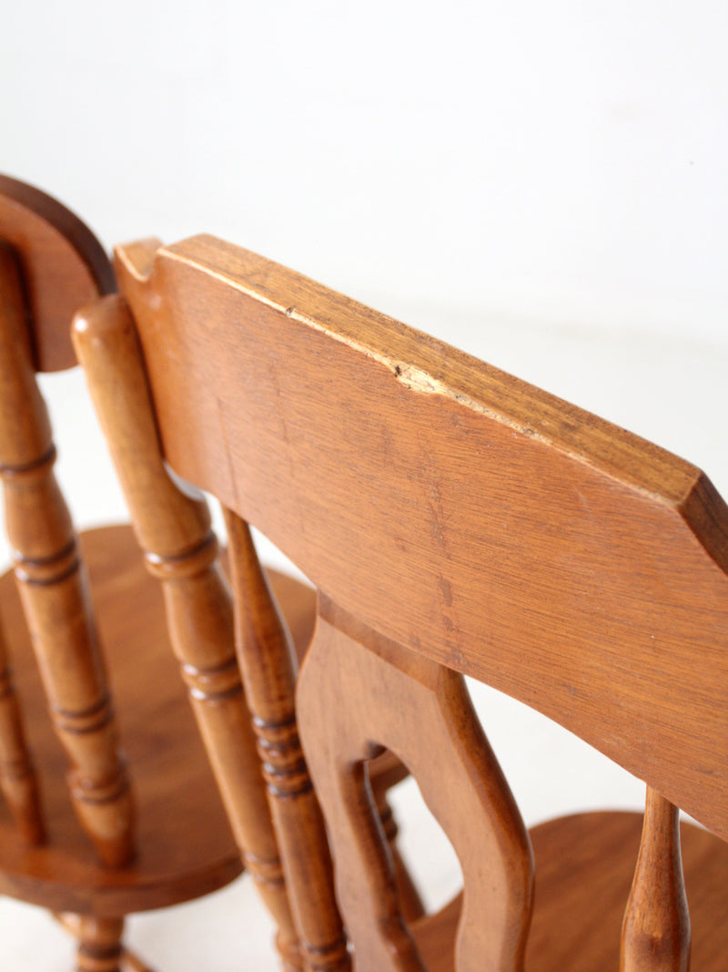 vintage splat-back dining chairs pair