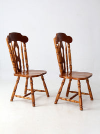 vintage splat-back dining chairs pair