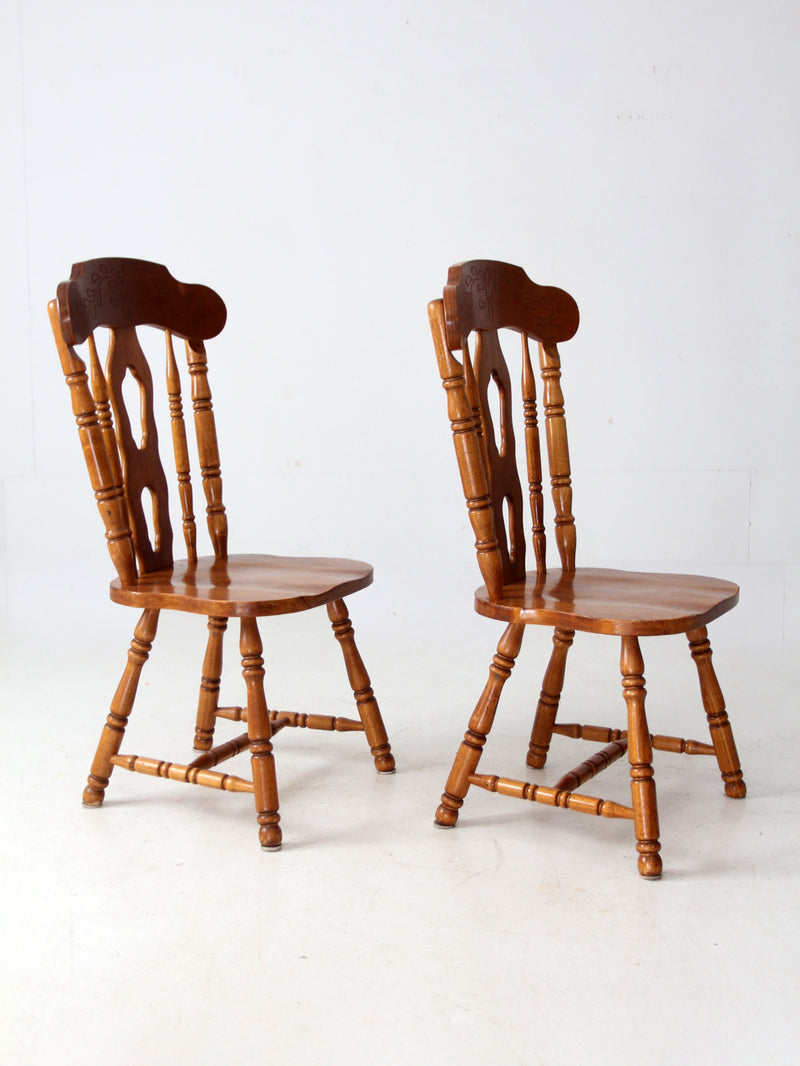 vintage splat-back dining chairs pair