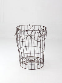 antique wire gathering basket