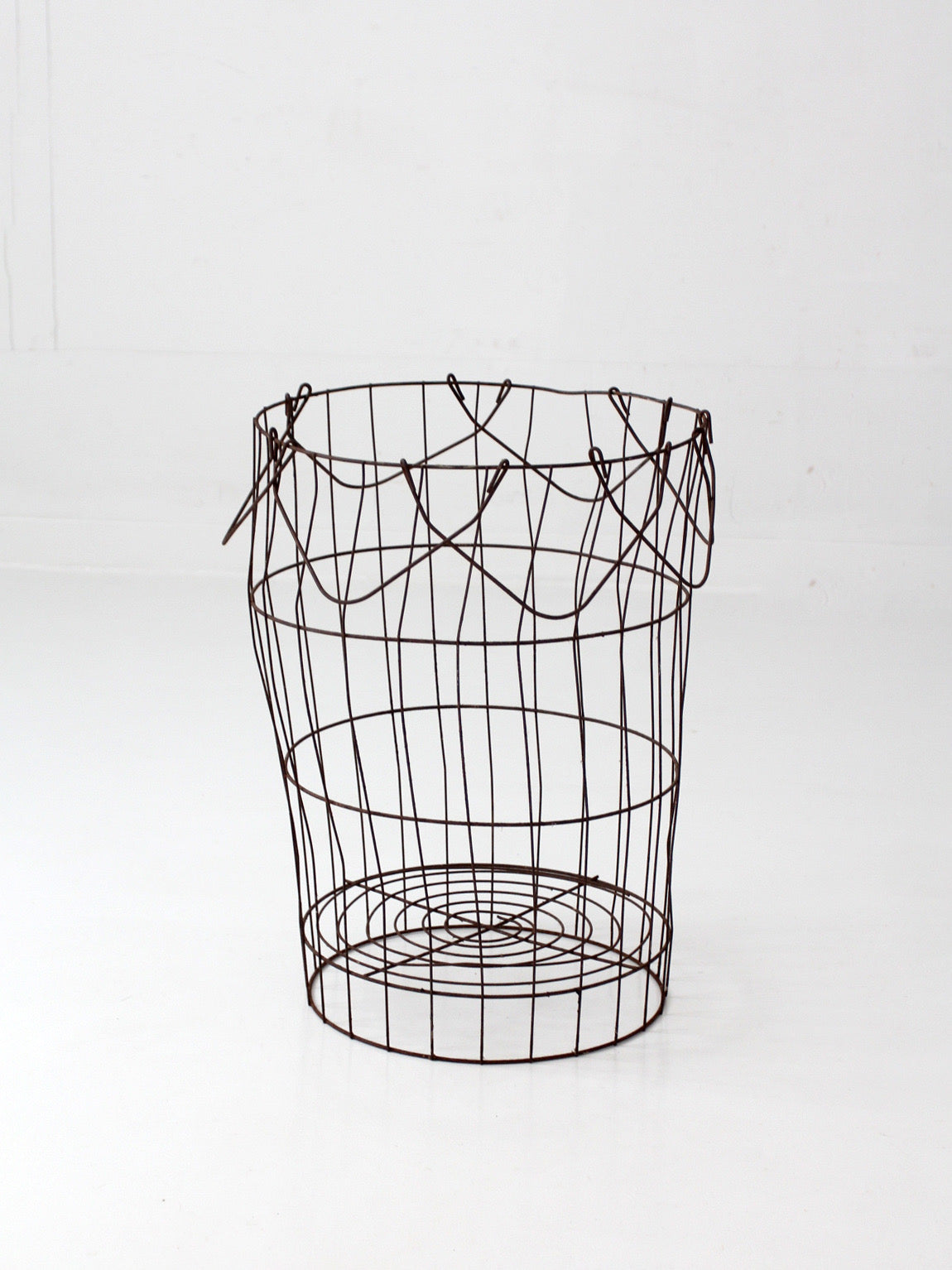 antique wire gathering basket