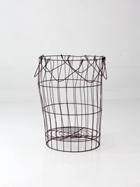 antique wire gathering basket