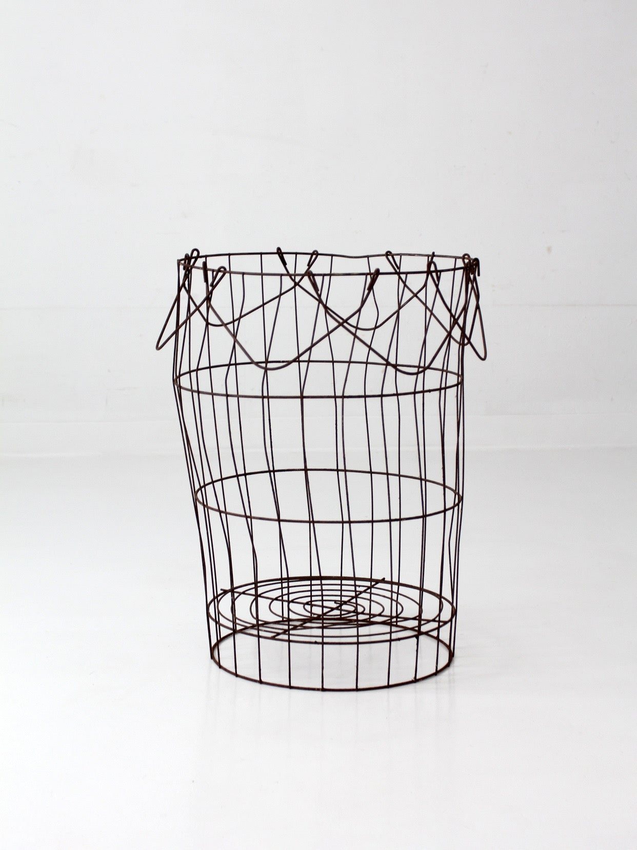 antique wire gathering basket