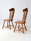 vintage splat-back dining chairs pair