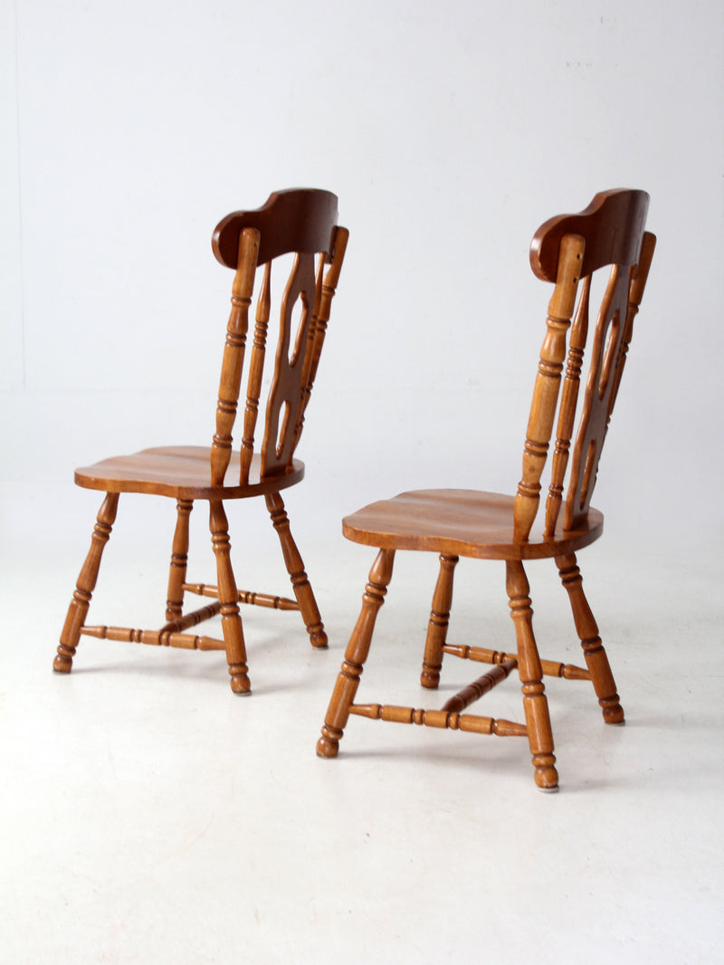 vintage splat-back dining chairs pair