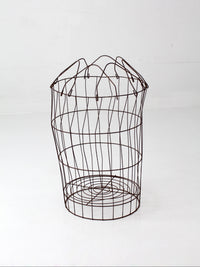 antique wire gathering basket