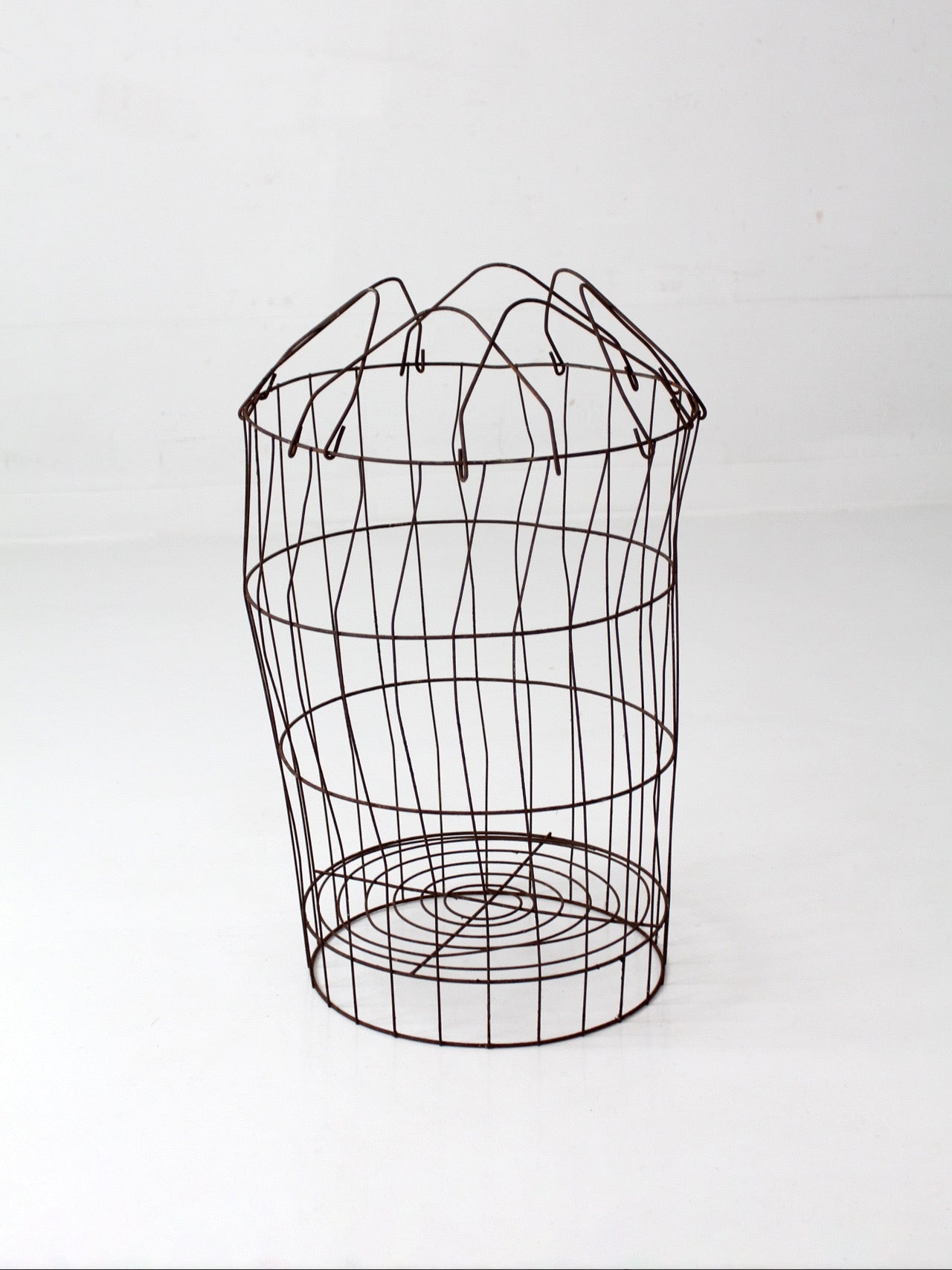 antique wire gathering basket