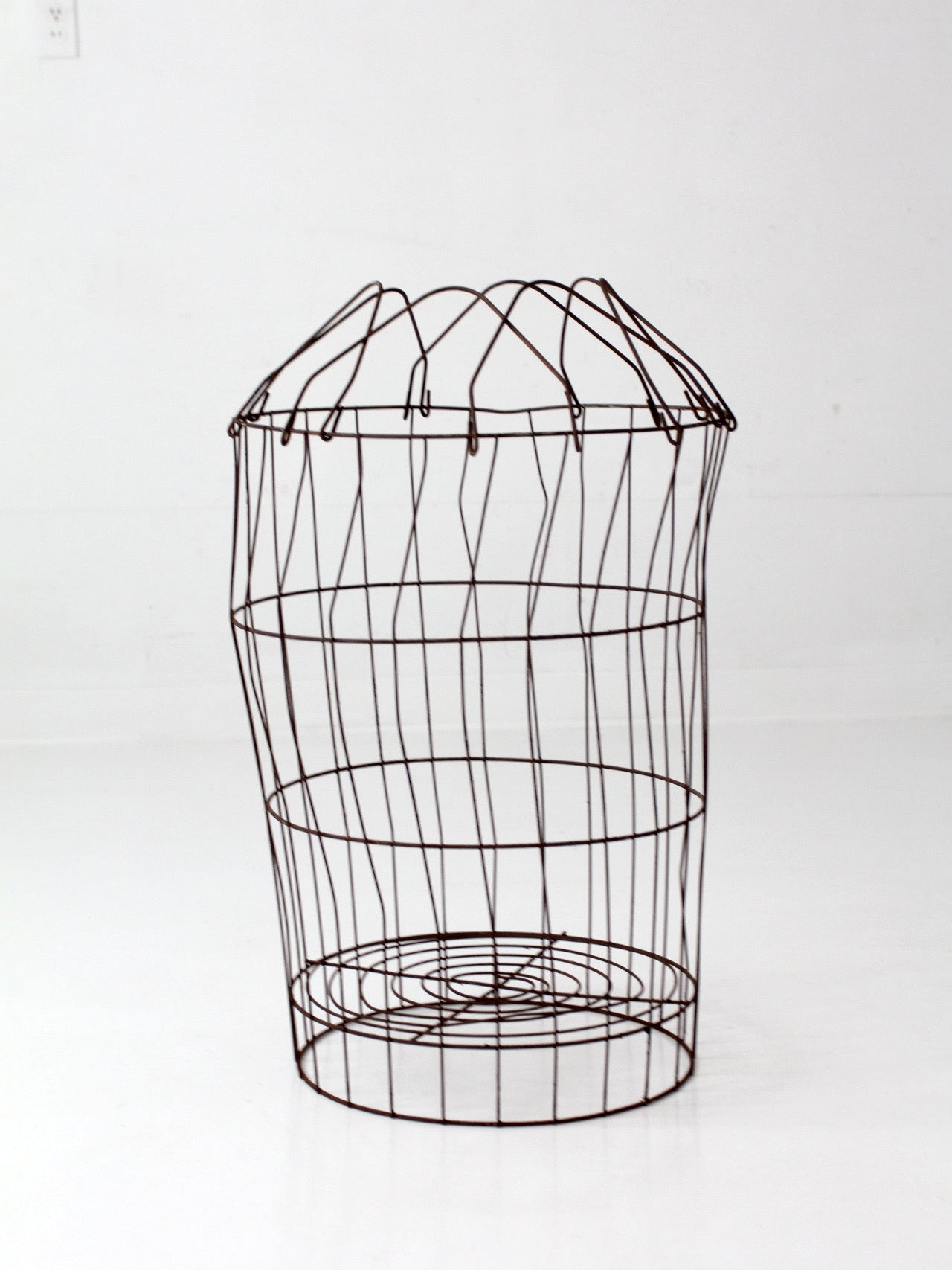 antique wire gathering basket