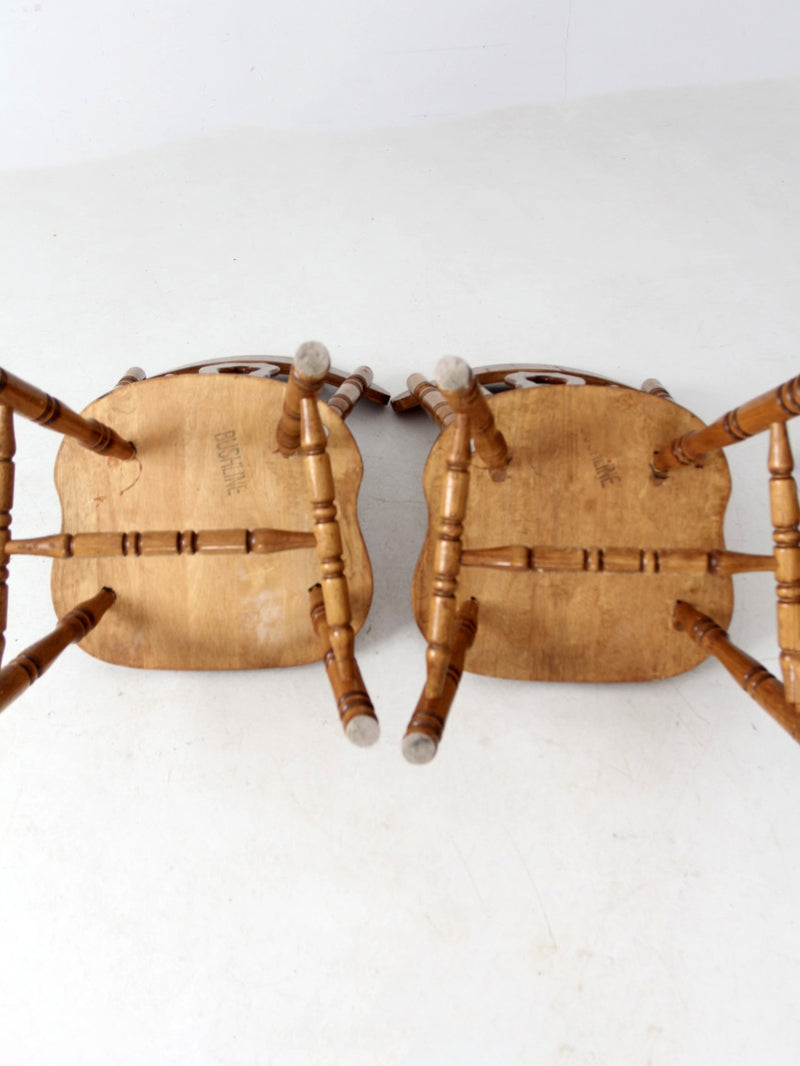 vintage splat-back dining chairs pair