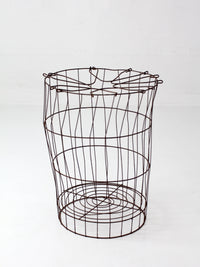 antique wire gathering basket