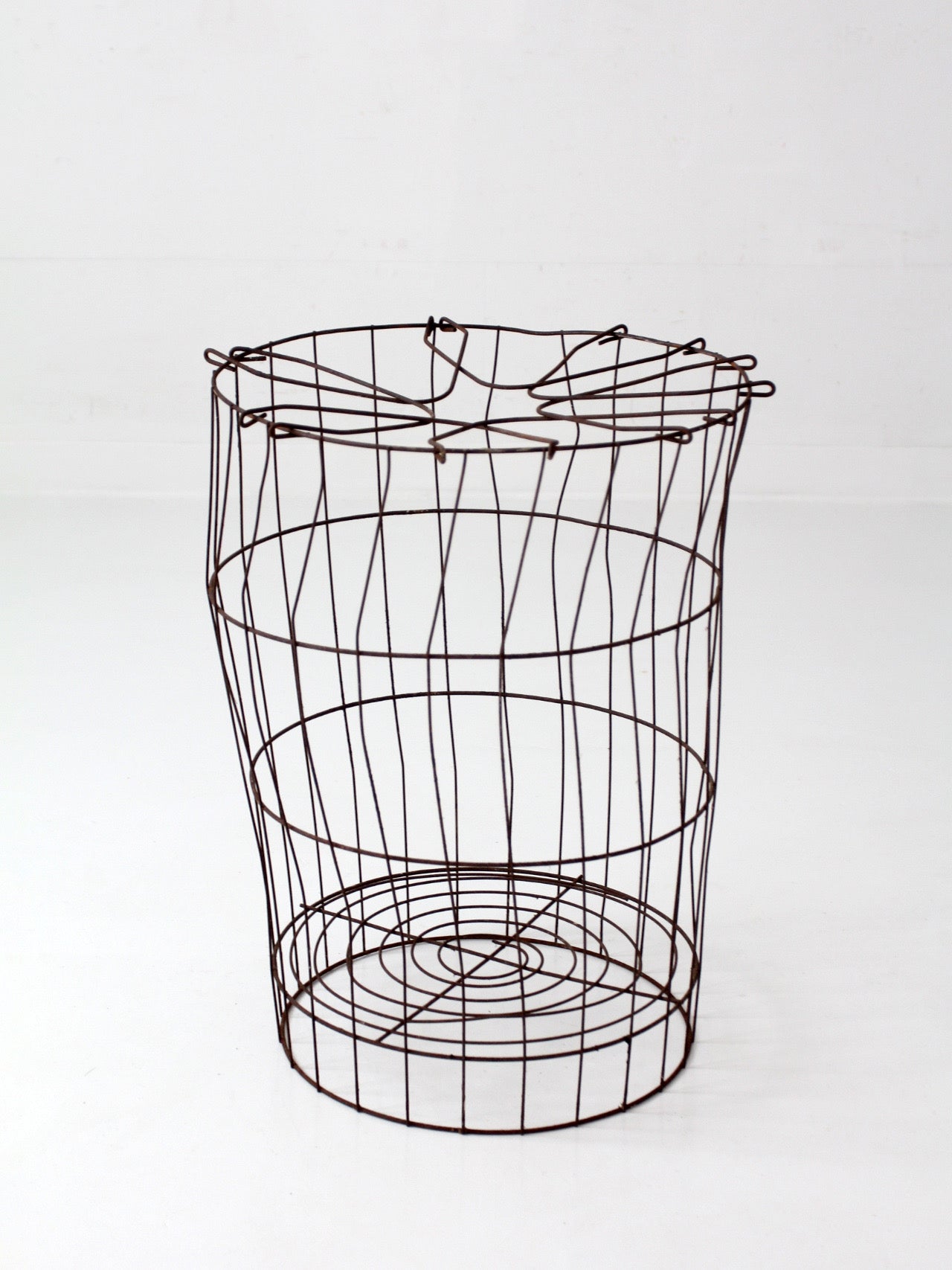 antique wire gathering basket