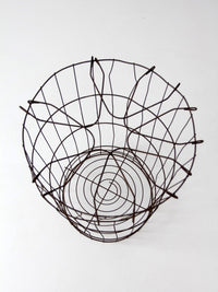 antique wire gathering basket