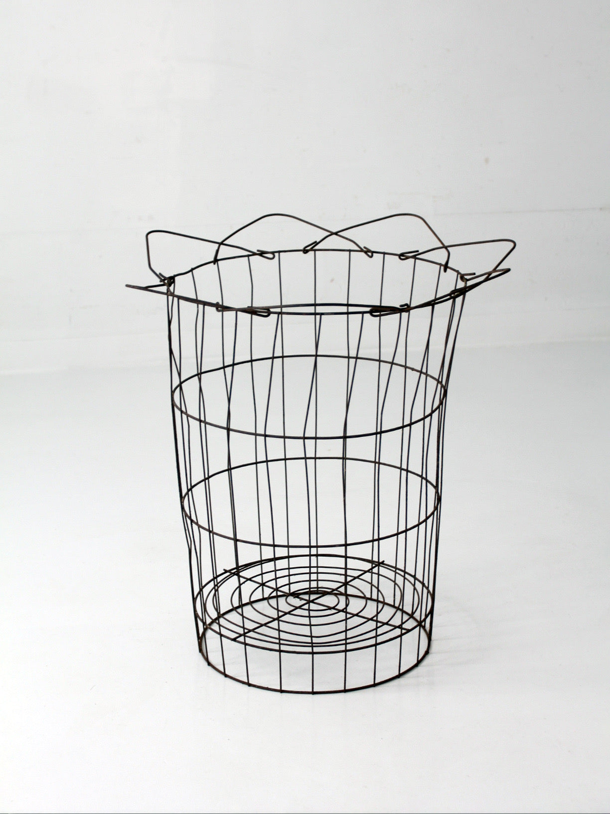 antique wire gathering basket
