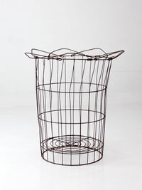 antique wire gathering basket