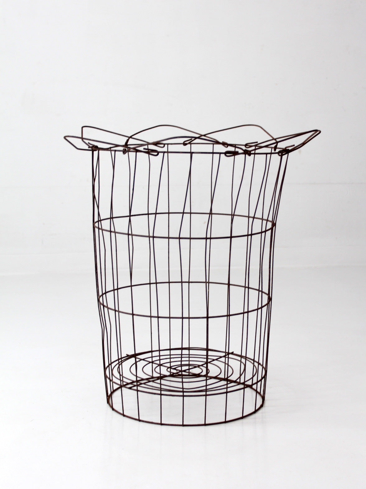 antique wire gathering basket
