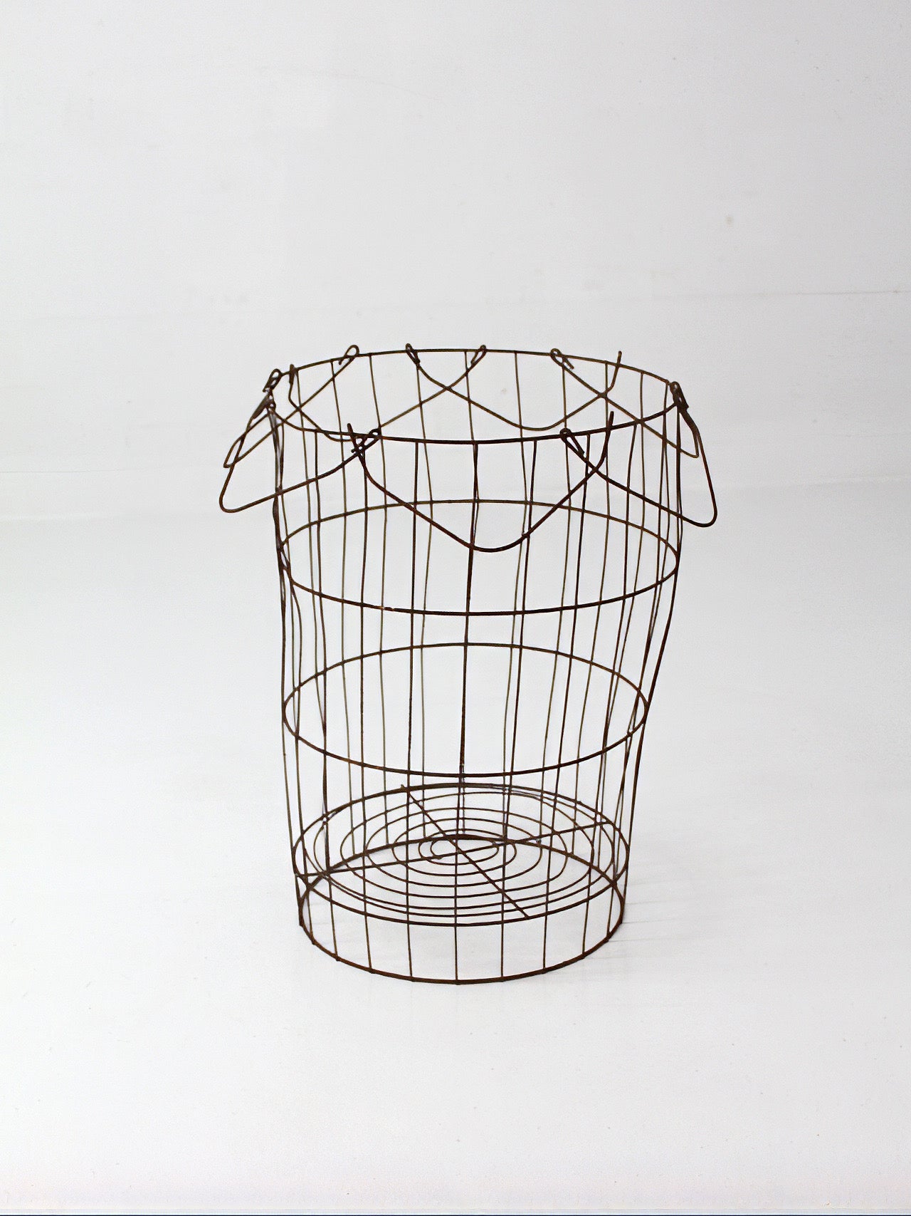 antique wire gathering basket