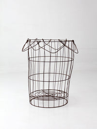 antique wire gathering basket