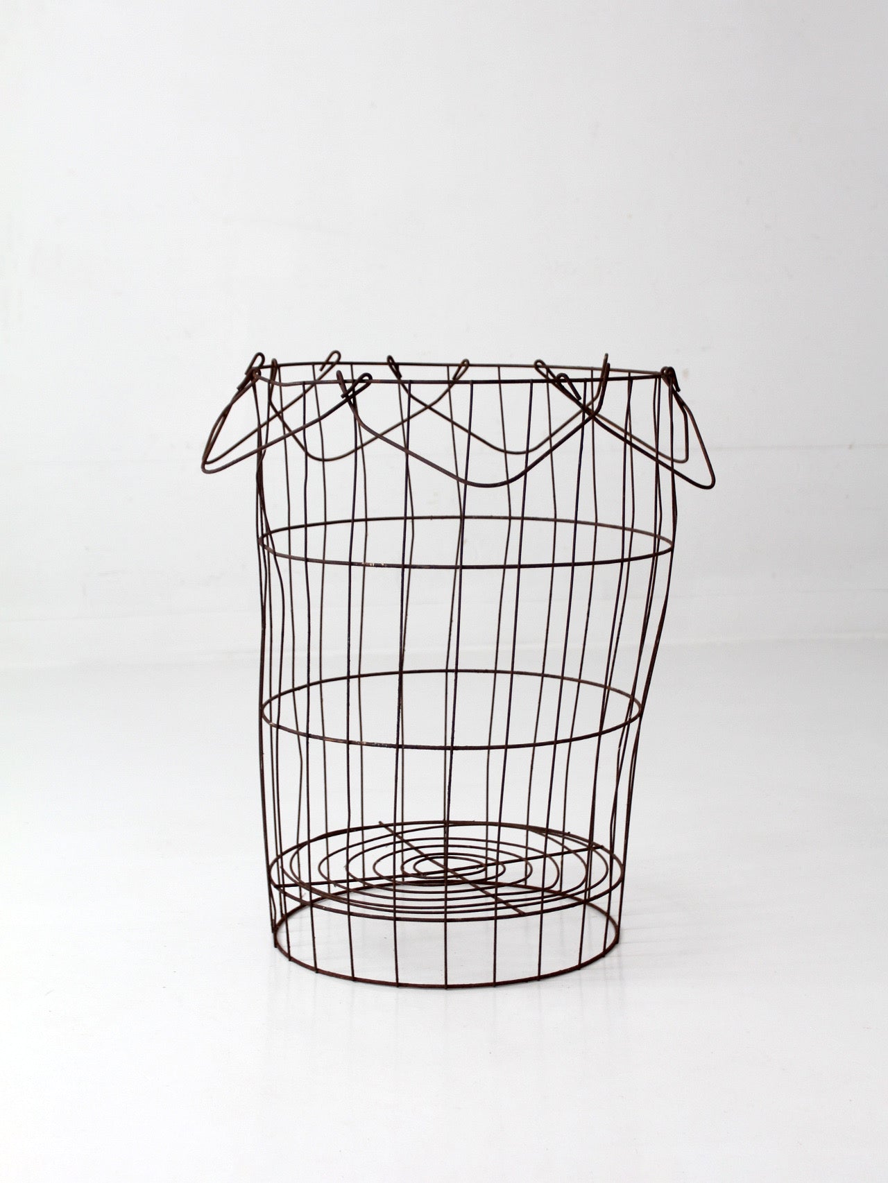 antique wire gathering basket
