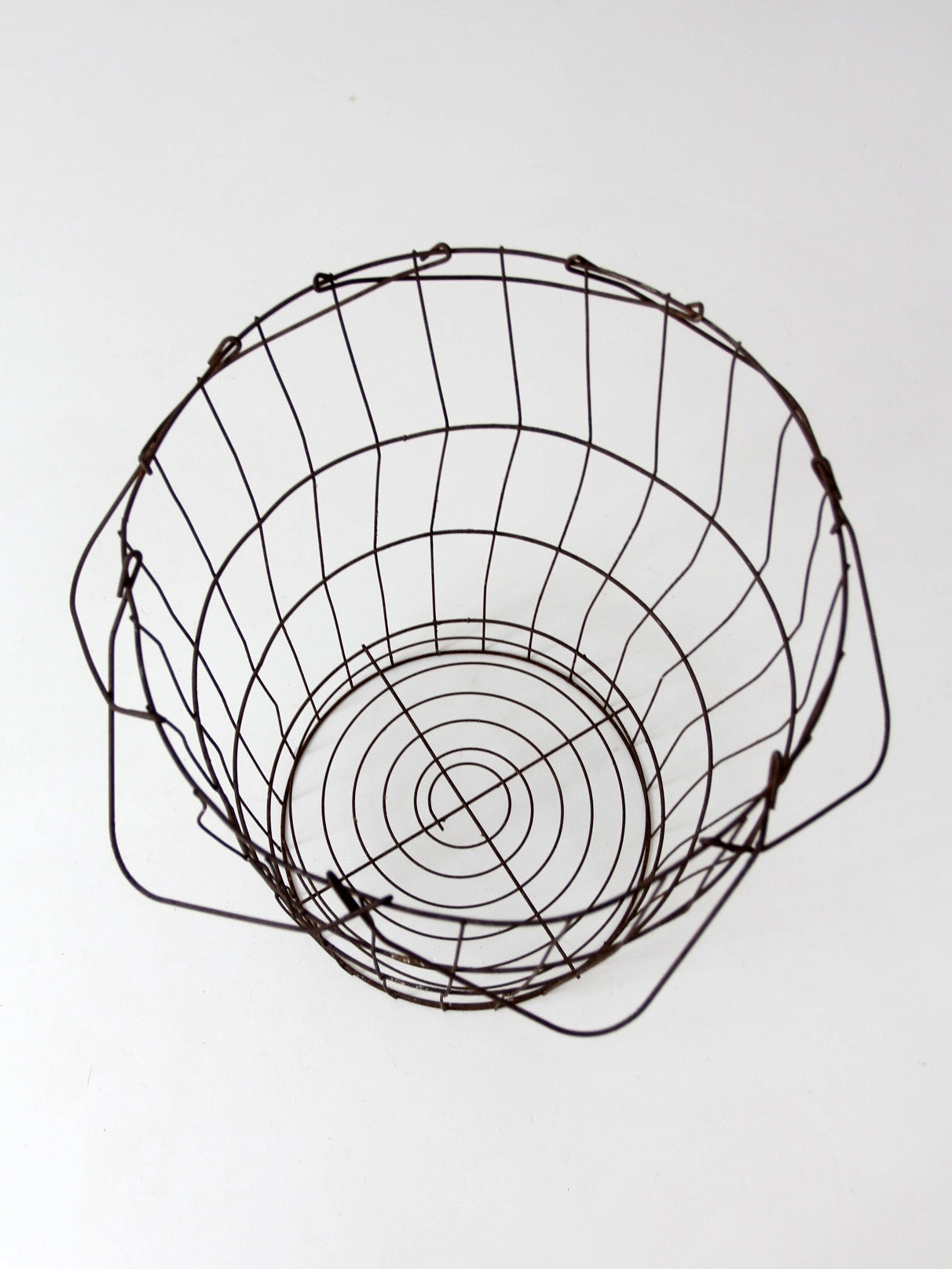 antique wire gathering basket