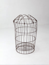 antique wire gathering basket