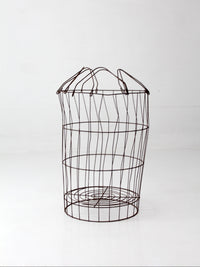 antique wire gathering basket