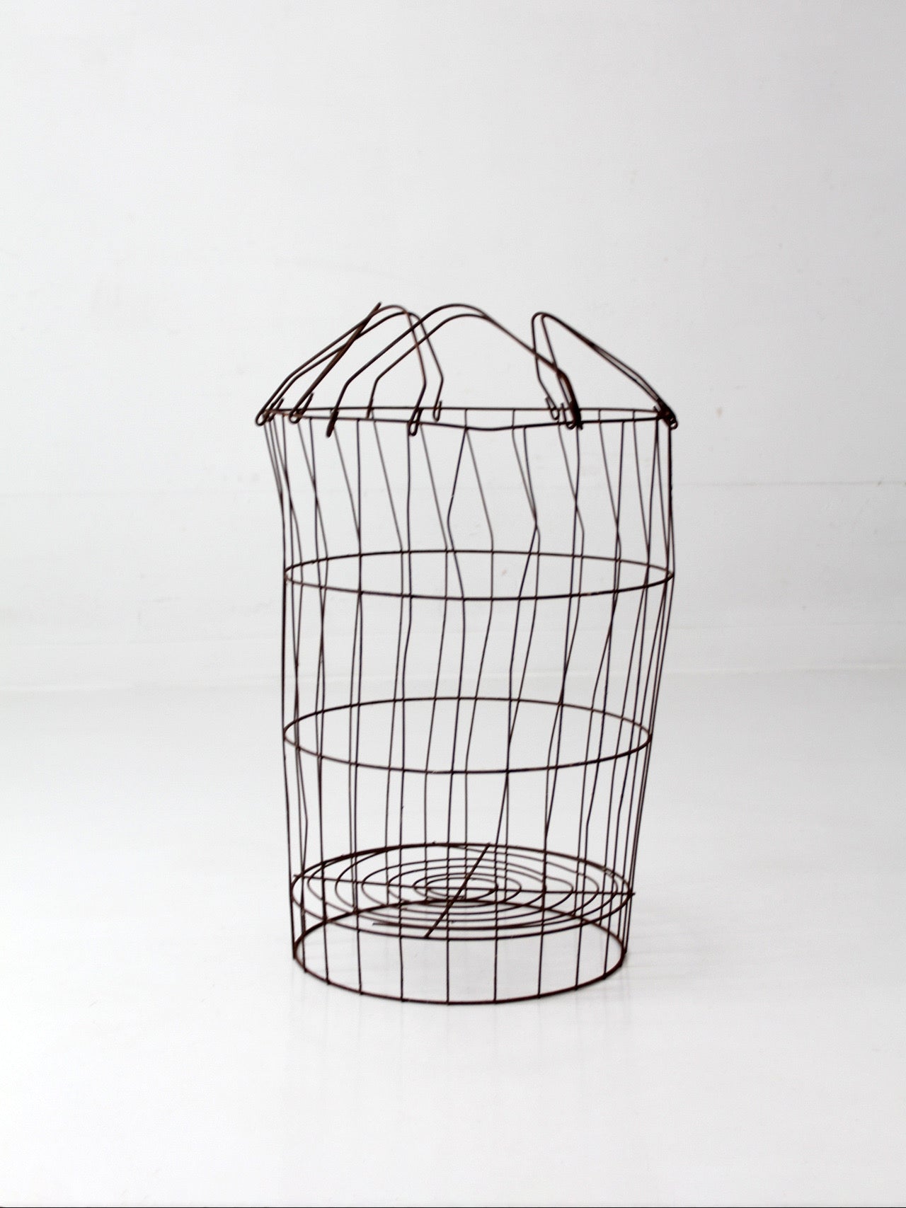antique wire gathering basket