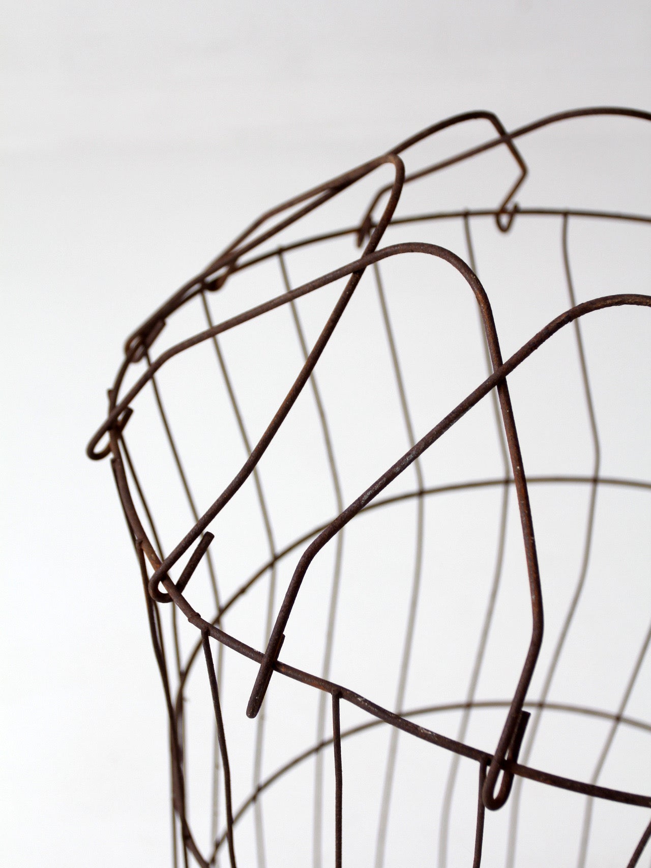 antique wire gathering basket