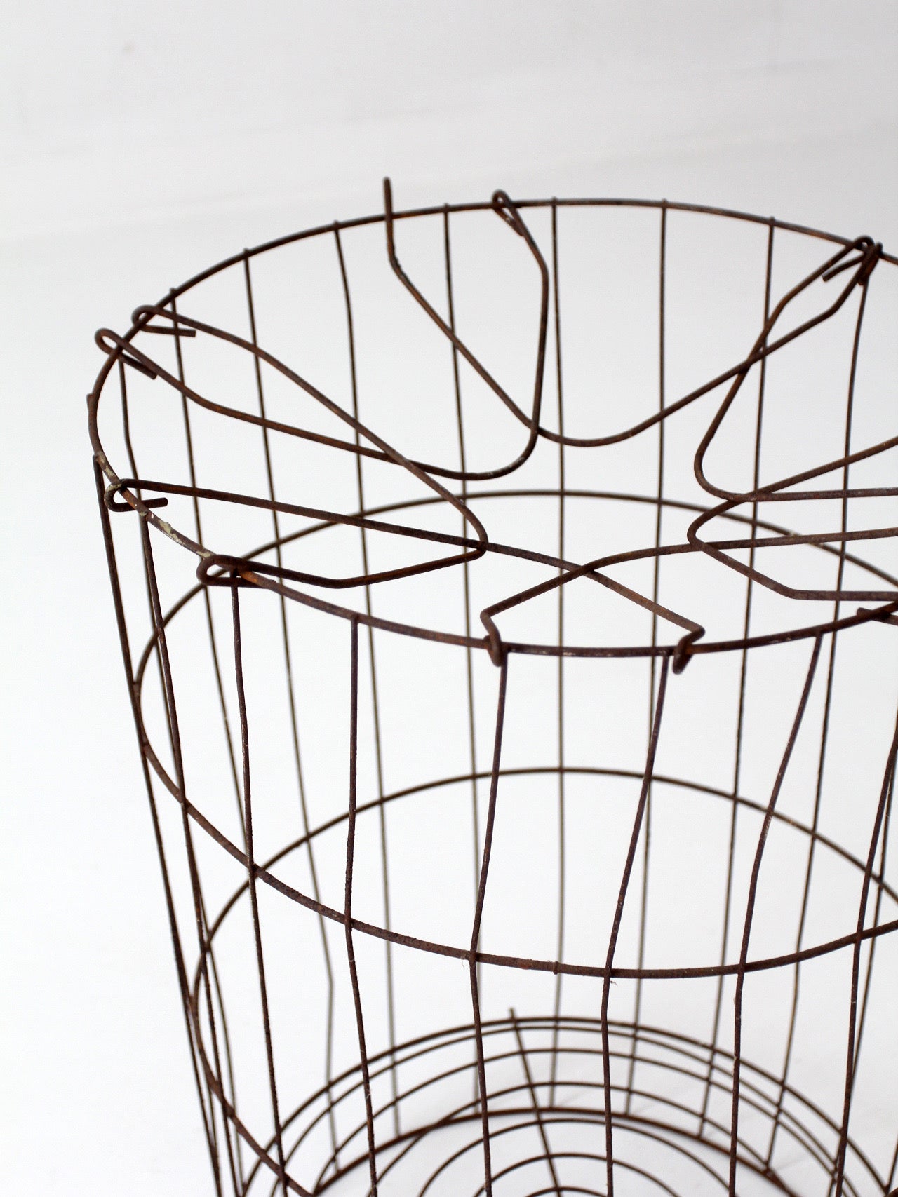 antique wire gathering basket