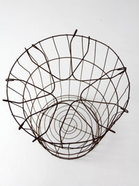 antique wire gathering basket