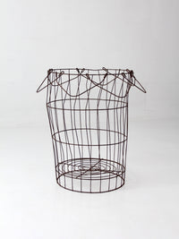 antique wire gathering basket