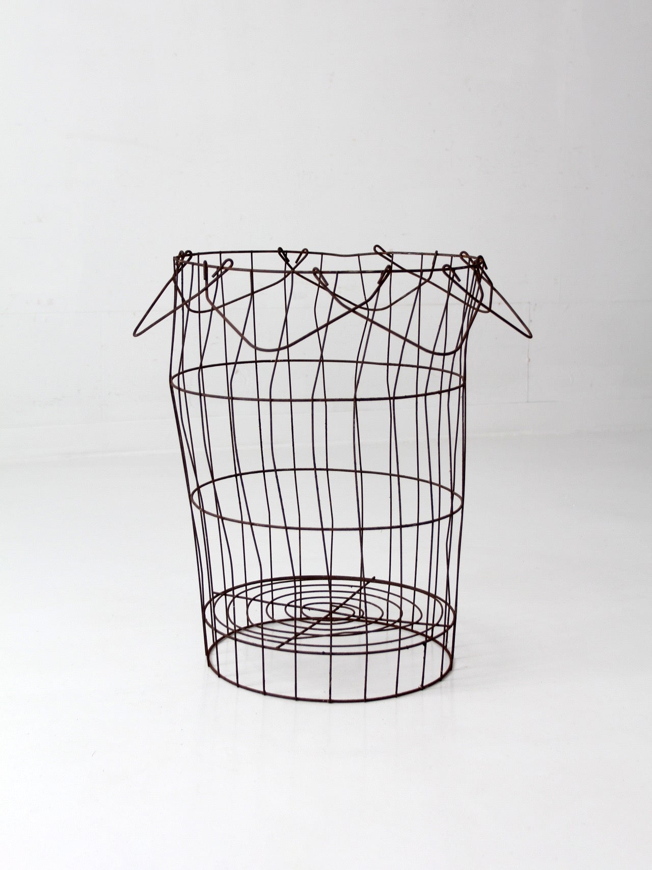 antique wire gathering basket