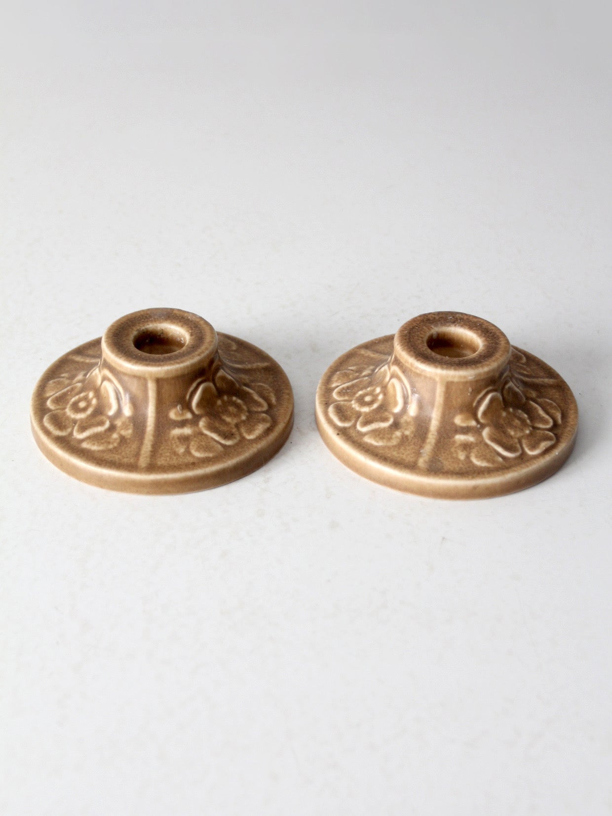pair of antique Rookwood Pottery candlestick holders