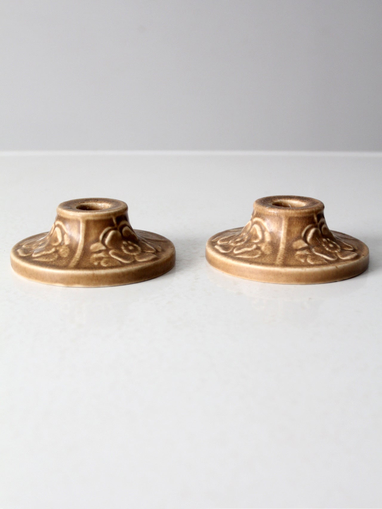 pair of antique Rookwood Pottery candlestick holders
