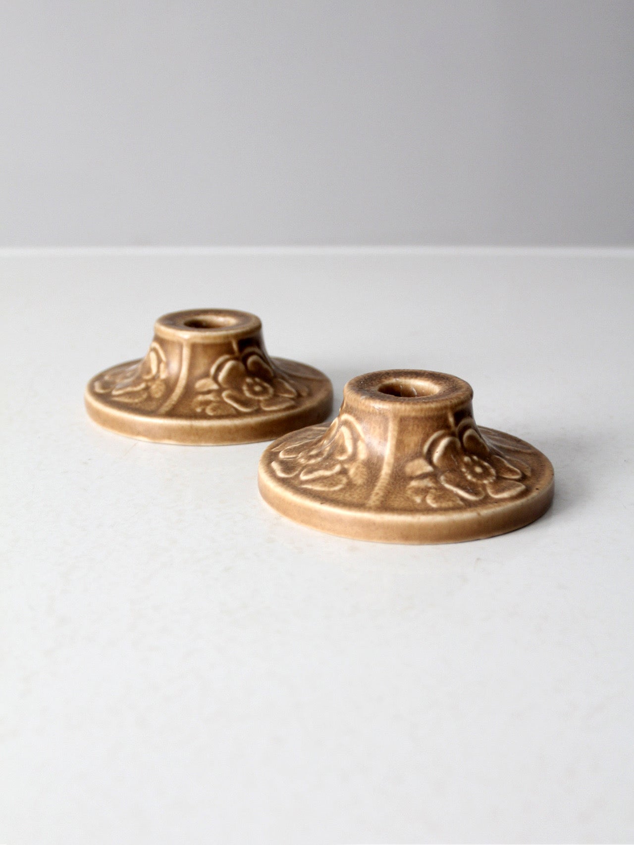 pair of antique Rookwood Pottery candlestick holders