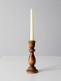 vintage turned wood candlestick holder
