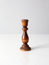 vintage turned wood candlestick holder