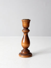 vintage turned wood candlestick holder
