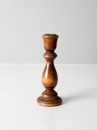 vintage turned wood candlestick holder