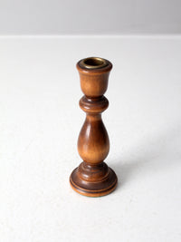 vintage turned wood candlestick holder